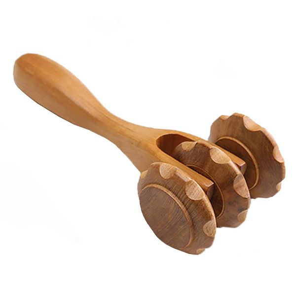 HAMILO Wooden Massage Roller for Myofascial Release, Cellulite for Upper Arms, Hips, Shoulders, Facial Facial Muscles, Healing (Brown)