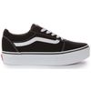 Vans Girls' Ward Platform Trainers, Canvas Black White, 34 EU