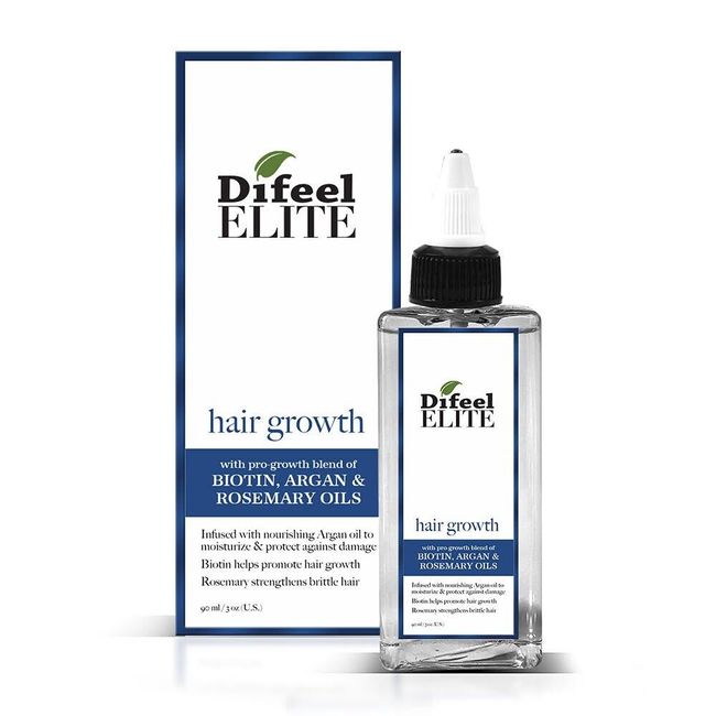 Difeel Elite ProGrowth Hair Treatment for Hair Growth with Biotin, Argan and Ros