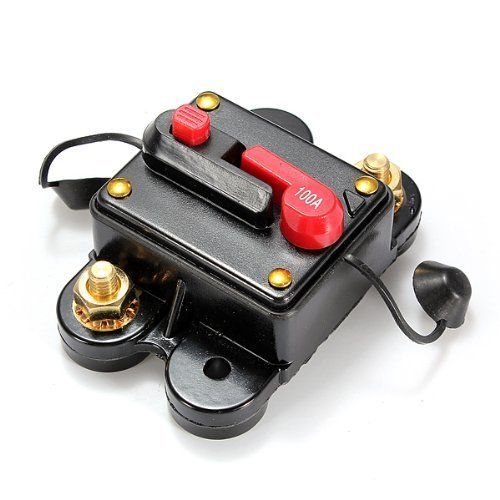 Waterwood Car Marine Boat Stereo Audio DC12V-24V Inline Circuit Breaker Replace Fuse 100A