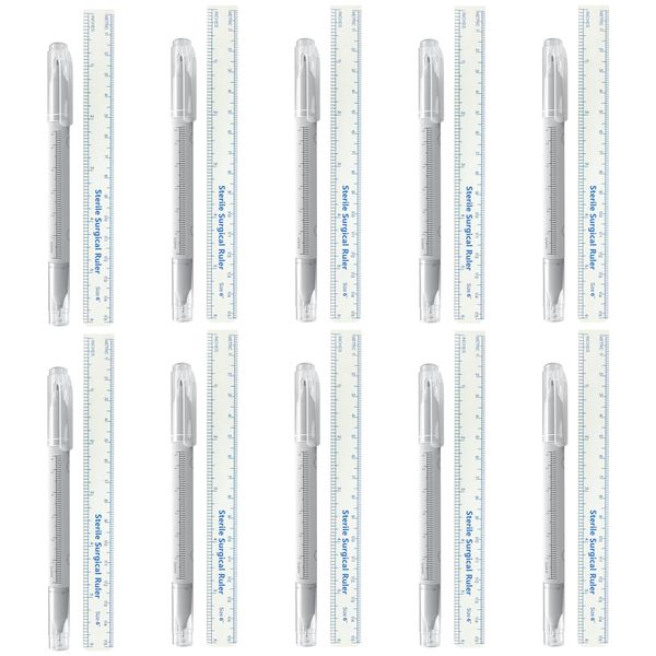 AISEELY Tattoo-Stift, Doppelköpfig Tattoo Marker, 10 Teile/satz Hautstift Hautmarker Tattoo Marker Pen mit Lineal, Tattoo Pens für Anfänger und erfahrene Tätowierer