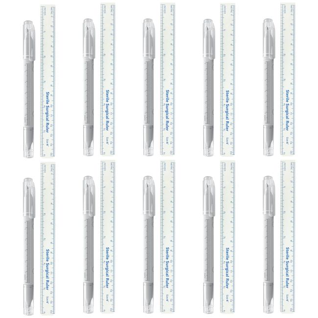 AISEELY Tattoo-Stift, Doppelköpfig Tattoo Marker, 10 Teile/satz Hautstift Hautmarker Tattoo Marker Pen mit Lineal, Tattoo Pens für Anfänger und erfahrene Tätowierer