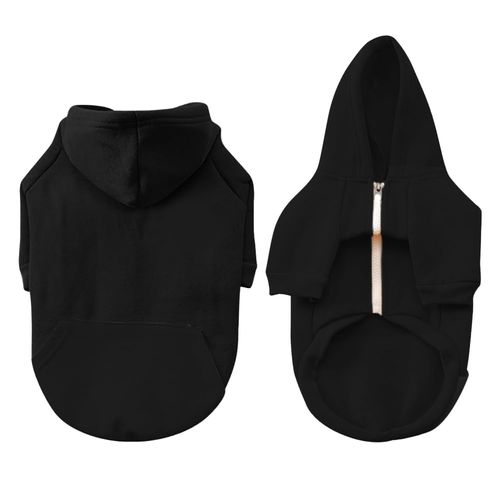 meioro Hoodies for Dogs Warm Zip Hooded Pet Clothes Jumper Dog Cat T-Shirt Cute Pet Hoodies Clothing French Bulldog Pug (XL, All Black)