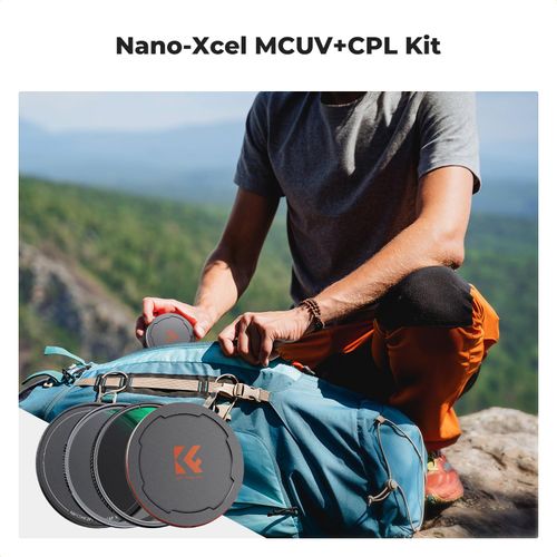 K&F Concept 77mm Circular Polarizers Filter & MC UV Protection Filter Kit (2 pcs) with Up & Down Lens Cap, 28 Multi-Layer Coatings HD CPL/UV Filter Set for Camera Lens (Nano-X Series)