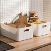 10 Pcs 14X10X9.5 Inch Plastic Storage Bins White Storage Box with Handle, Stacka
