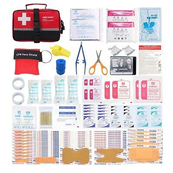 170 Pcs First Aid Kits For Survival Emergency Trauma Travel Home Office IFAK Red