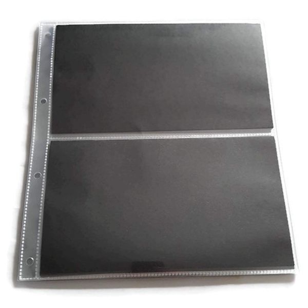 First Day Cover Album Double Pages with Black Inserts