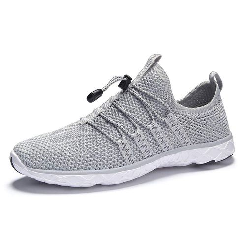 DLGJPA Men's Quick Drying Water Shoes for Beach or Water Sports Lightweight Slip On Walking Shoes LightGray 10