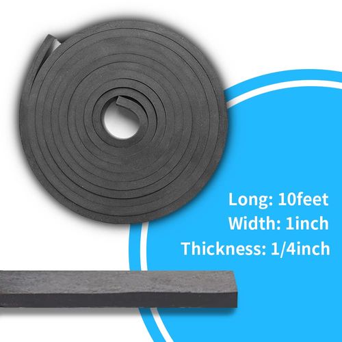 DEVNOL Neoprene Rubber Strip 1/4 (.250)" Thick X 1" Wide X 10'Long Grade 65A for Gasket, Surface Protection, Sealing