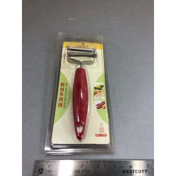 twin edges Vegetable Peeler, China, Stainless steel straight & wave edges,