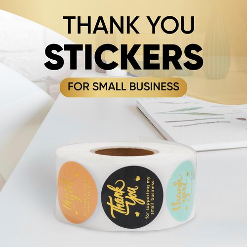 800 Pcs Thank You Stickers, 1.5 Inch Thank You Stickers for Small Business, Self-Adhesive & Waterproof Stickers with Beautiful Designs, Strong and Durable (Multicolor, 1.5 Inch) Envelope Seals