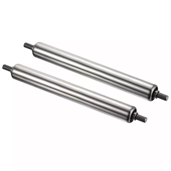 2pcs 1" x 8" Stainless Steel Gravity Conveyor Roller Transmission Galvanized End