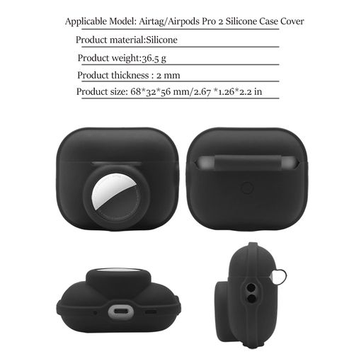 Carrying Case for Airtag for AirPods Pro (2nd Generation),2 in 1 Protective Skin Case for Item Finder Tracker with Keychain,with 4 Pack Screen Protector, Mint Green