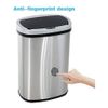 13 Gal Kitchen Bin Automatic Sensor Office Trash Can Stainless Touch Free w/ Lid