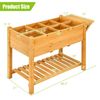 Raised Garden Bed Elevated Planter Box Kit w/8 Grids & Folding Tabletop
