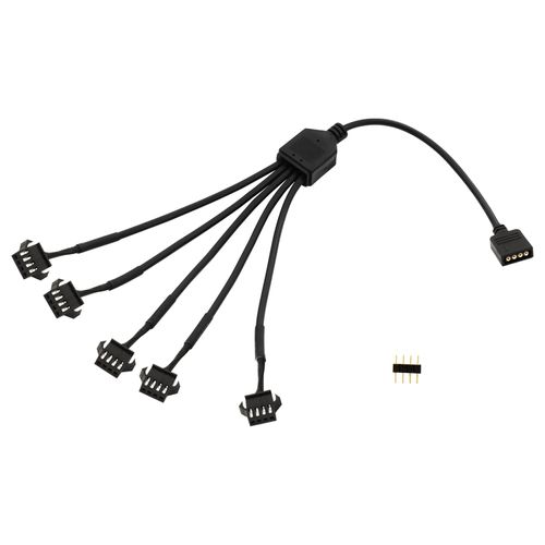 LANMINGLEL 4 Pin RGB Splitter Cable 12V 4Pin Female to SM 4Pin Female RGB Extension Power Cable PC RGB Wires for Computer Fan Motherboard LED Strip (F 1 to 5)