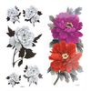 ULTNICE Temporary Tattoo Stickers Rose Peony Flower Phoenix 3D Feather Butterfly Flash Tattoo 8 Sheets
