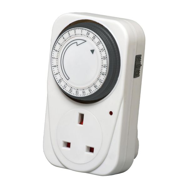 Defender 24 Hour Segment Timer Switch - Energy Saver Plug Standard Size - Programmable Time Controller