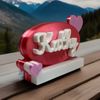 Personalized 3D Printed Name Sign with Hearts - Custom Desk Decor Nameplate