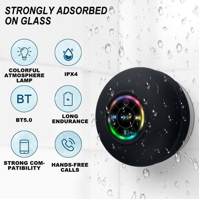 Portable Rechargeable Wireless Mini Sucker Shower Bluetooth Speakers -  China Bluetooth Speaker and Audio Speaker price