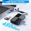 Memory Stick pro Duo Adapter Reader, SD/TF/MS/CF/XD Card Reader for iPhone/iPad/Computer/USB C Device, 8 in 1 Lightning+USB A+USB C Multi Memory Card Reader with 3 USB 2.0 Ports, SD Card Reader