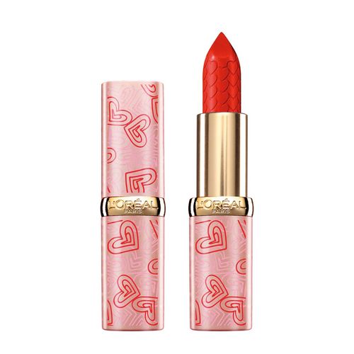 L'Oréal Paris MakeUp Limited Edition 2021 Je T'Aime Color Riche Lipstick with Raised Hearts, Full Colour, Satin Finish, 125 Maison Marais - 200 g