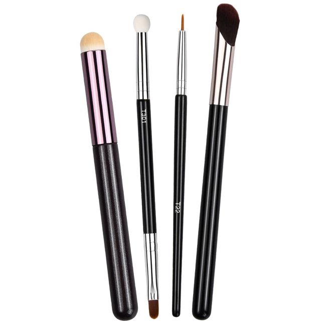 4 Stück Concealer Pinsel Set, Lidschatten Rouge Make Up Pinsel, Foundation Pinsel Blending Schminkpinsel Set, Augen Pinsel Set zum Verblenden Puder Highlighter Eyeline Formen Konturieren