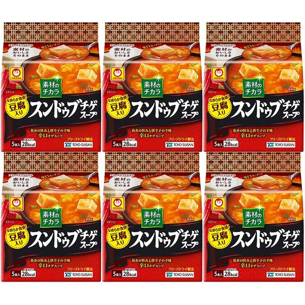 Maru-chan Power of Ingredients, Sundu Butchige Soup, 5 Packs x 6 Packs