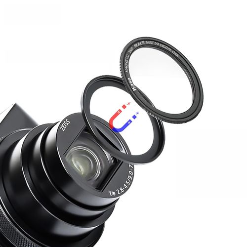 Kase Wolverine Magnetic Black Mist 1/4 Diffusion Filter with Adapter Ring for Sony ZV-1 ZV1 / RX100 VII VI V III II/for Canon G7 X Mark II/Coolpix S7000 A10, Compact Camera Accessories