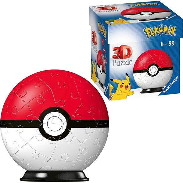 Ravensburger 3D Puzzle 11256 - Puzzle-Ball Pokémon Pokéballs - Pokéball Classic - 54 Teile - für Pokémon Fans ab 6 Jahren, Pokémon Geschenke