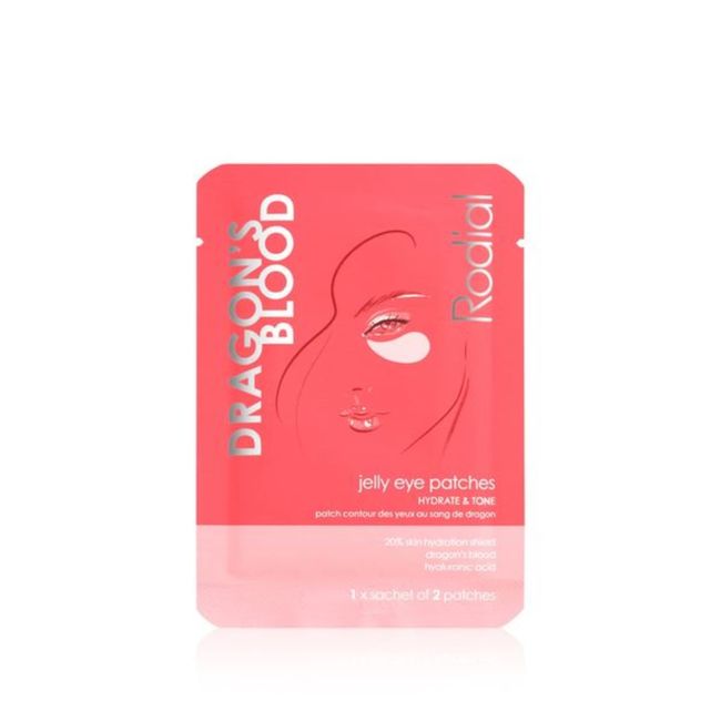 Rodial Dragon's Blood Jelly Eye Patches (4 Sachets), Elisticity and Firmness, Hyaluronic acid and Dragon's Blood for Plumping and Deep Hydration, Makeup Prep