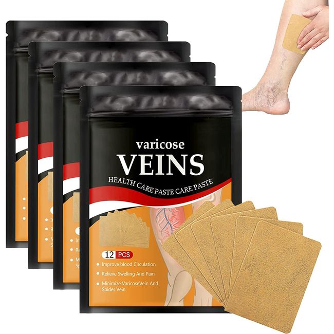 Varicose Veins Treatment Patches, Varicose Veins Treatment For Legs, Varicose Veins Patches for Pain Relief, Natural Varicose and Spider Veins Treatment 48Pcs