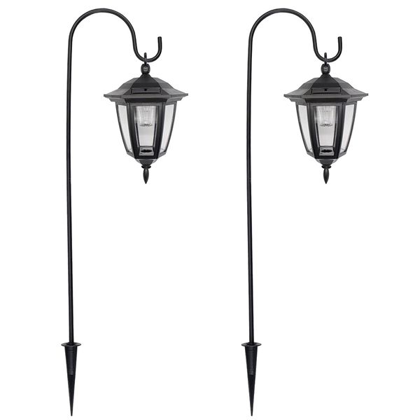 MAGGIFT 34 Inch Hanging Solar Lights Outdoor Waterproof Solar Garden Lights with 2 Shepherd Hooks Landscape Lighting for Lawn Patio Yard Pathway Driveway,2 Pack