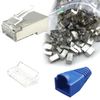 GSPOWER 100pcs Self-made Cat6 Shielded LAN Connector with Load Bar Blue