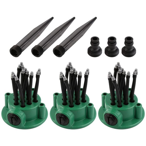 UPstore Sprinkler Set of 3 Recessed Sprinklers 360 Degree Automatic Watering Hose Cat Repellent Gardens Gardens Lawn Water Play Home Farming