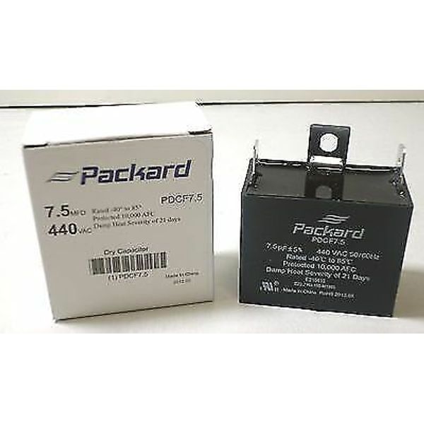 Packard PDCF7.5 HVAC Dry Motor Run Capacitor 7.5 MFD/UF 440 Volts
