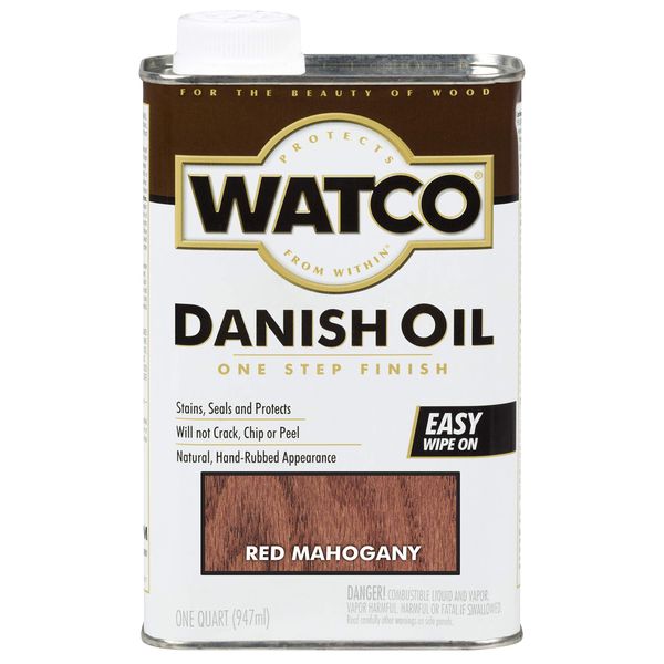 Rust-Oleum 214380 Watco Danish Oil, Quart, Red Mahogany