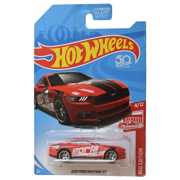 Hot Wheels Red Edition 4/12 [red] 2015 Ford Mustang GT 50th Anniversary Card