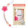 Personalized Pacifier Clip with Name for Baby, Customized Pacifier Clip Fits All Pacifiers, Pink