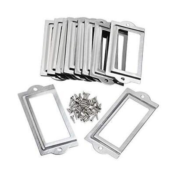 Bluecell 20pcs 80 x 35mm Silver Color Metal Office File Cabinet Shelves Drawer