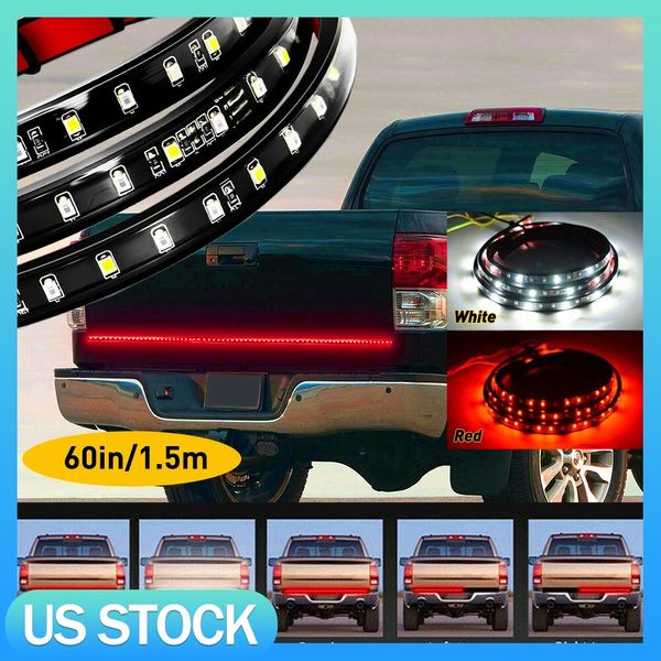 LED Single Row Truck Tailgate Bar 60" Light Strip Universal Red/White Waterproof