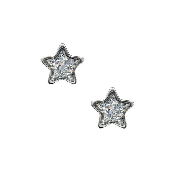 Studex Sensitive 6mm Star with Clear Glitter Centre Stainless Steel Stud Earrings