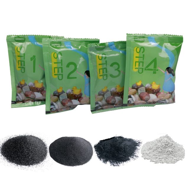 4 Step Rock Tumbler Grit Kit, Polish Kit Silicon Carbide Aluminum Oxide Media Polish for 3 LB Rock Tumblers