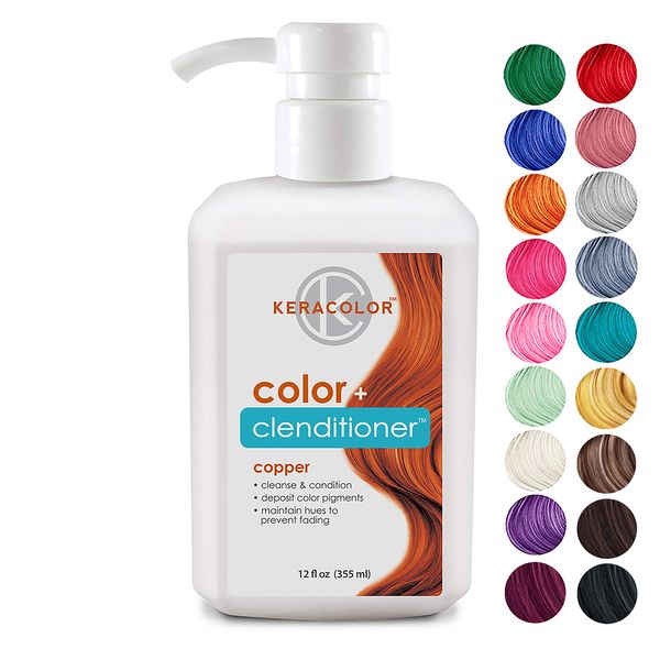 Keracolor Clenditioner COPPER Hair Dye - Semi Permanent Hair Color Depositing Conditioner, 12 Fl. Oz.