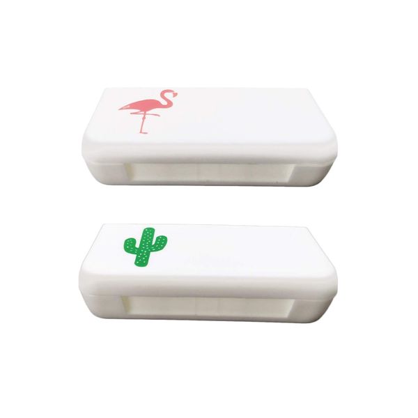 wumio Pill Case, Set of 2, Simple Function, Compact Size, Easy to Carry, Good Visibility, 3 Compartments, Medicine Case Perfect for Carrying