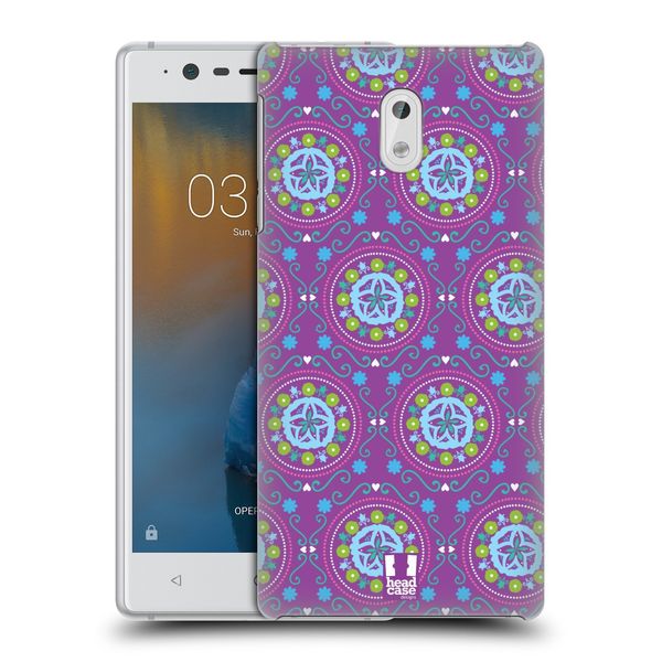 Head Case Designs Purple Bohemian Flower Bohemian Patterns Hard Back Case Compatible With Nokia 3