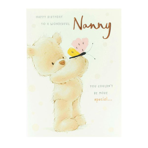 UK Greetings Birthday Card for Nanny - Cute Teddy Bear Design