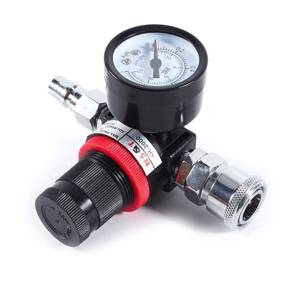 Regulator, Water Separator, Air Regulator, Joint Diameter 0.3 inches (7 mm), Diaphragm Pressure Regulator, Accessories for Air Compressor, Diameter 1/4 (Male, Female)), Suitable for Air Tools, Compression Adjustment, Coupler, Painting, Dust Removal, Press