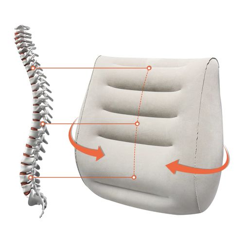 Inflatable Travel Pillow Lower Back Support for Office Chair, 3 in 1 Portable Lumbar Cushion, Wedge and Leg Elevation Pillow, Fast Inflating/Deflation, Ergonomic Inflatable Lumbar Pillow for Airplane