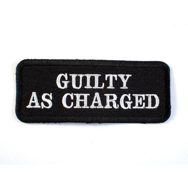 GUILTY AS CHARGED  Biker Vest Jacket Patch embroidered, motorcycle